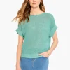 Fashion NIC+ZOE Easy Sleeve Summer Sweater Hazy Aqua