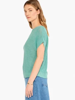 Fashion NIC+ZOE Easy Sleeve Summer Sweater Hazy Aqua