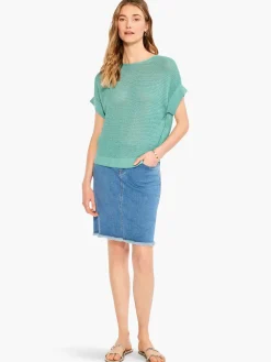 Fashion NIC+ZOE Easy Sleeve Summer Sweater Hazy Aqua