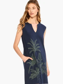 Discount NIC+ZOE Embroidered Fauna Dress Indigo Multi