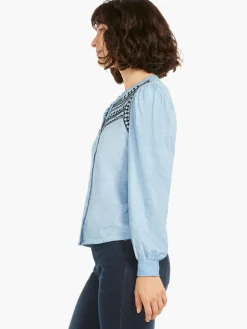 Flash Sale NIC+ZOE Embroidered Pop Shirt Blue Multi