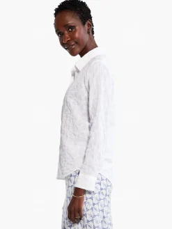 Cheap NIC+ZOE Embroidered Sky Shirt Paper White
