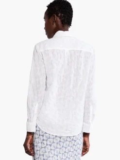 Cheap NIC+ZOE Embroidered Sky Shirt Paper White