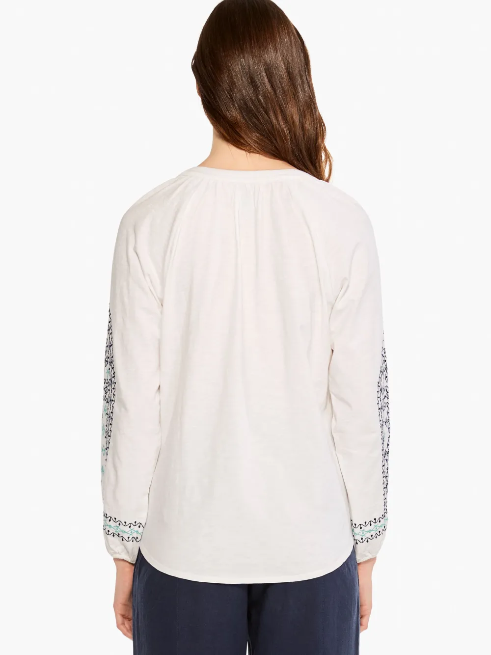 Online NIC+ZOE Embroidered Solstice Top White Multi