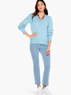 Discount NIC+ZOE Evening Chill Sweater Ocean Tide