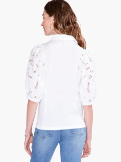 Hot NIC+ZOE Eyelet Sleeves Shirt Paper White