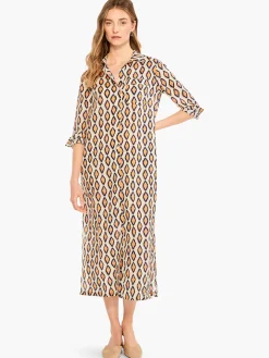 Fashion NIC+ZOE Falling Diamonds Dress Orange Multi