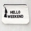 Outlet NIC+ZOE Fallon & Royce Canvas Bikini Bag Weekend Black/White