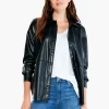 Sale NIC+ZOE Faux Leather Shirt Black Onyx