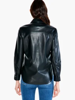 Sale NIC+ZOE Faux Leather Shirt Black Onyx