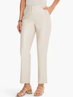 Hot NIC+ZOE Faux Leather Straight-Leg Trouser Cobblestone