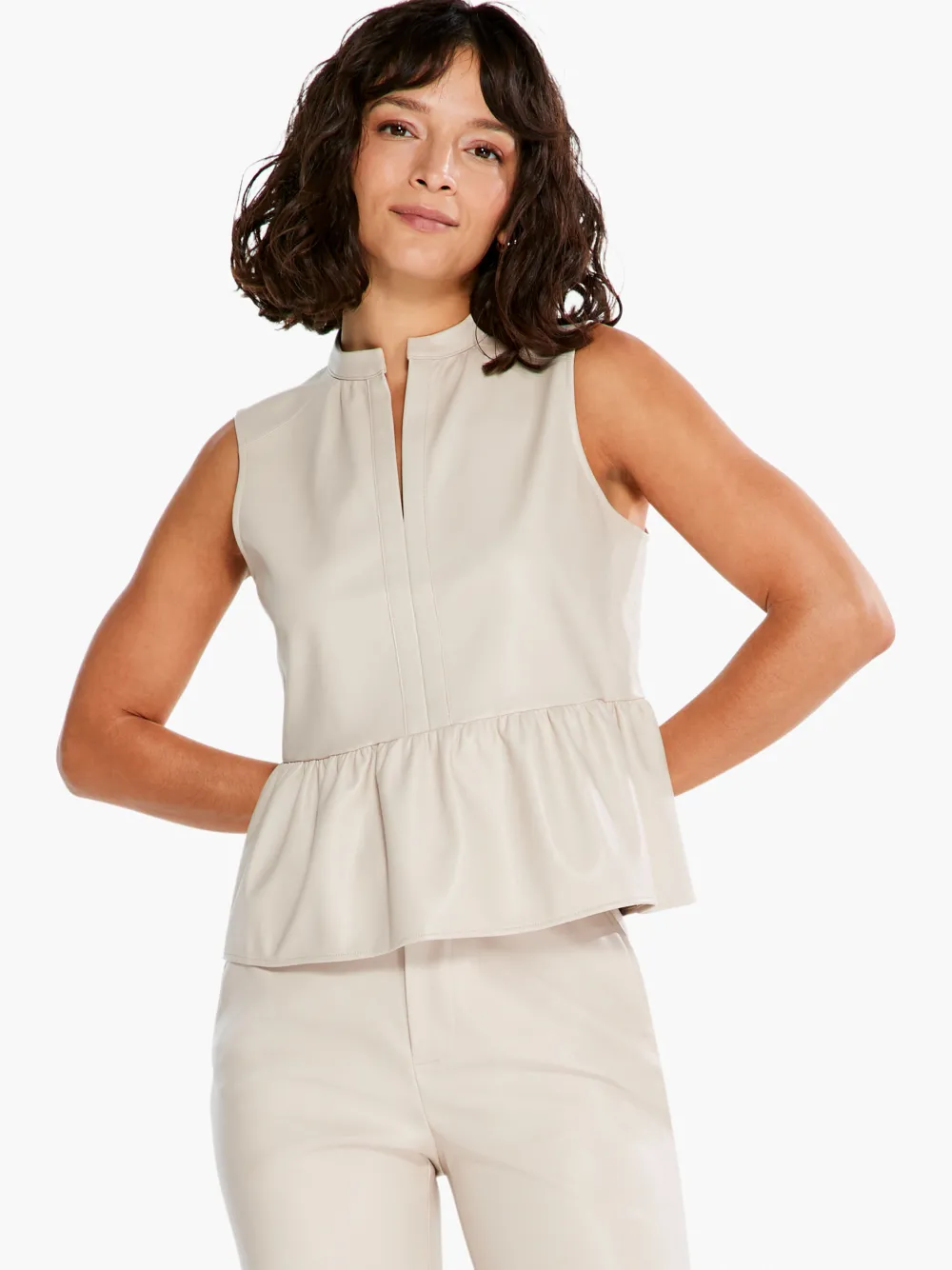 New NIC+ZOE Faux Leather Swing Top Cobblestone