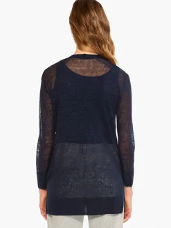 New NIC+ZOE Featherweight Button Cardigan Dark Indigo