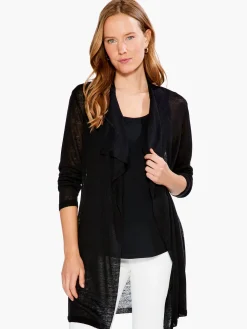 Outlet NIC+ZOE Featherweight Drape Cardigan Black Onyx