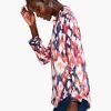 New NIC+ZOE Floral Ikat Live In Shirt Blue Multi
