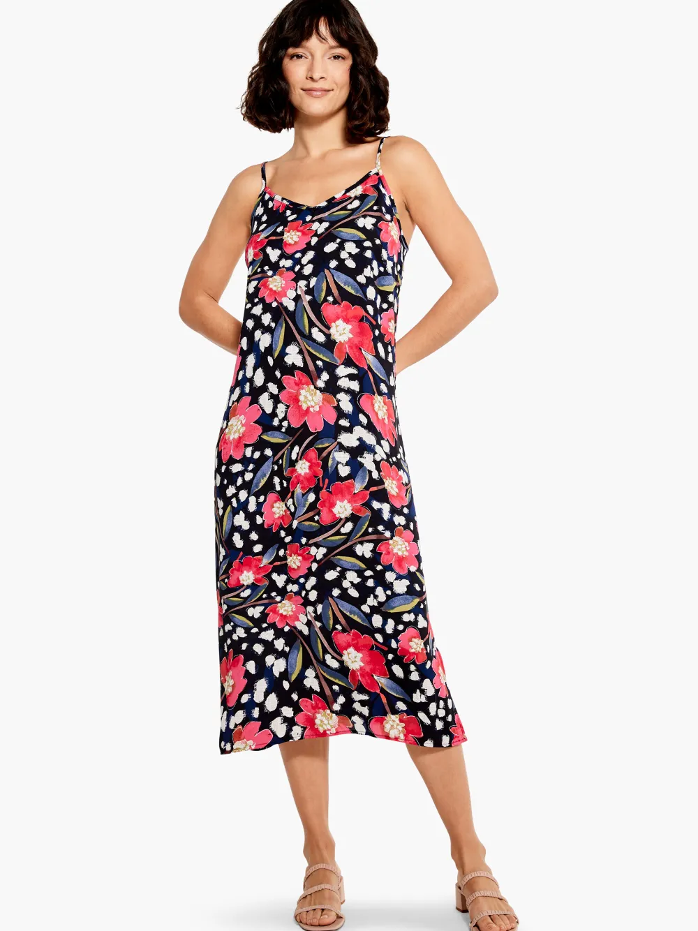 Discount NIC+ZOE Flower Burst Slip Dress Pink Multi
