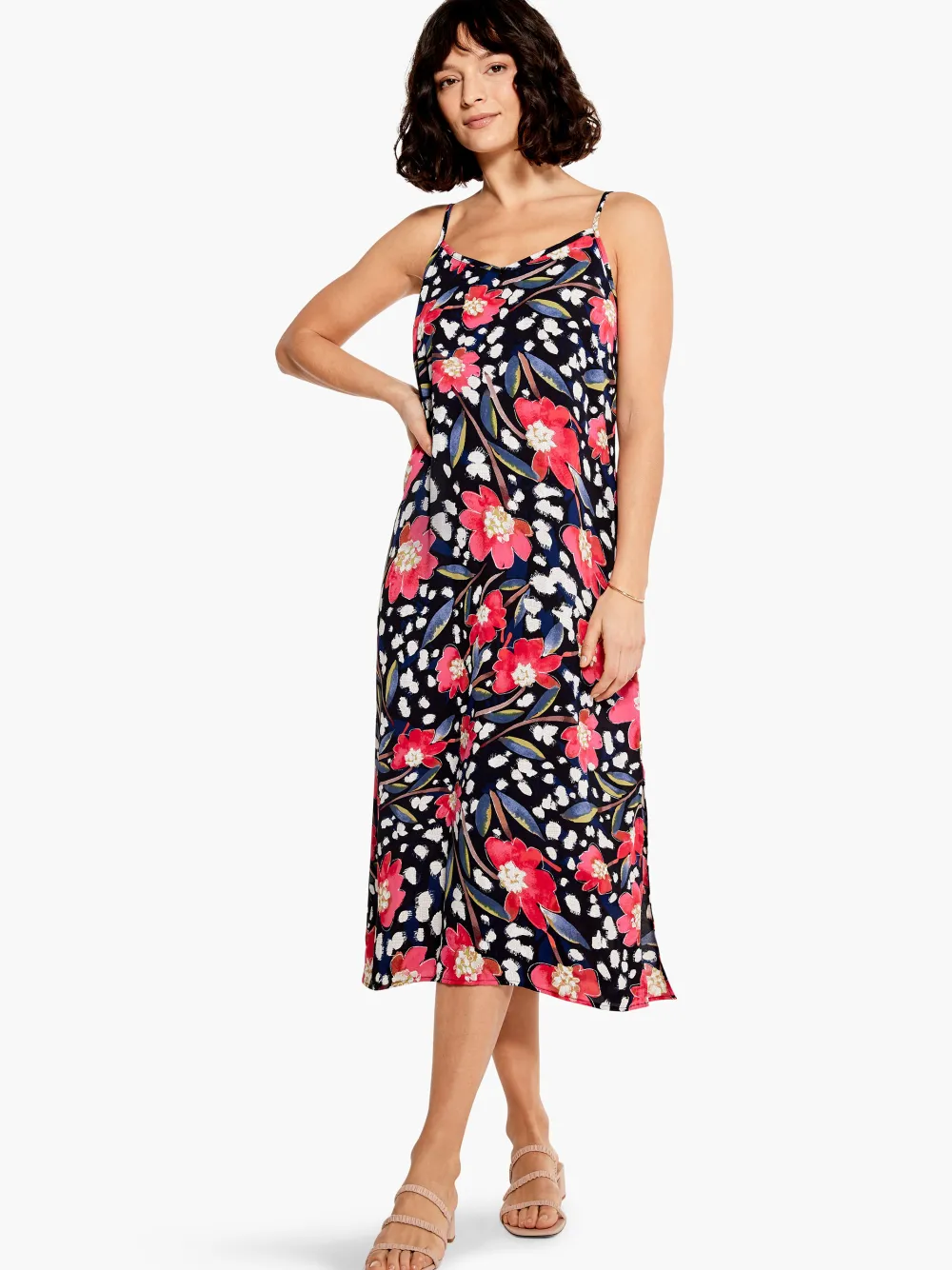 Discount NIC+ZOE Flower Burst Slip Dress Pink Multi