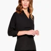 Best Sale NIC+ZOE Flowing Ease Blouse Black Onyx