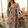 New NIC+ZOE Flowing Ferns Dress Neutral Multi