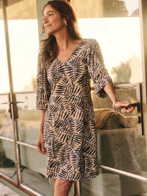 New NIC+ZOE Flowing Ferns Dress Neutral Multi