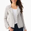 Store NIC+ZOE Fringe Mix Knit Jacket Black Onyx