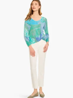 Flash Sale NIC+ZOE Full Bloom Sweater Blue Multi