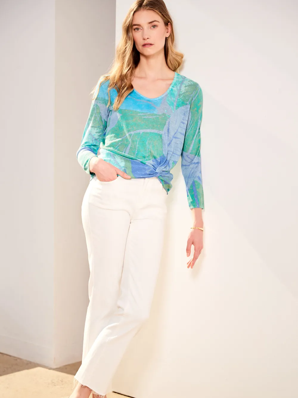 Flash Sale NIC+ZOE Full Bloom Sweater Blue Multi