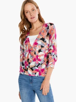 Sale NIC+ZOE Glowing Petals 4-Way Cardigan Pink Multi