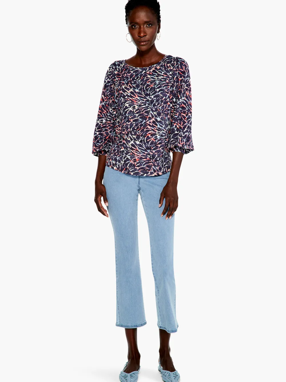 Cheap NIC+ZOE Glowing Sunset Top Indigo Multi