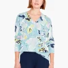 Discount NIC+ZOE Greenhouse Garden Sweater Green Multi