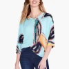 Cheap NIC+ZOE Grove Sweater Aqua Multi