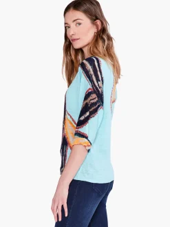 Cheap NIC+ZOE Grove Sweater Aqua Multi