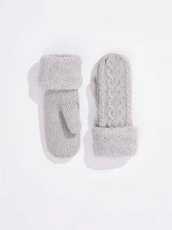 Best NIC+ZOE Hat Attack - Cable Lined Mitten Grey