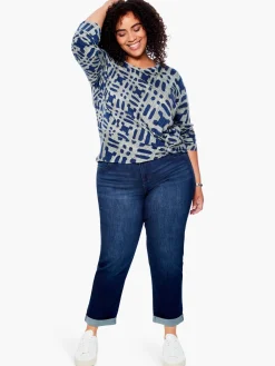 Fashion NIC+ZOE Ikat Camo Sweater Green Multi