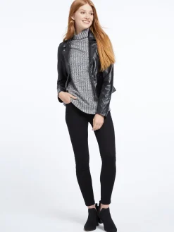 Online NIC+ZOE Jakett Washable Leather Moto Jacket Black