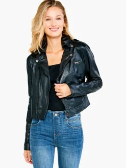 Shop NIC+ZOE Jkt Piper Leather Jacket Black