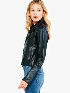 Shop NIC+ZOE Jkt Piper Leather Jacket Black