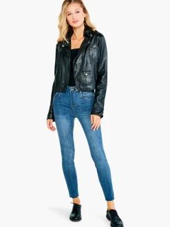 Shop NIC+ZOE Jkt Piper Leather Jacket Black