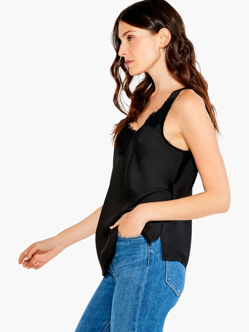 Best NIC+ZOE Lace Cami Tank Black Onyx