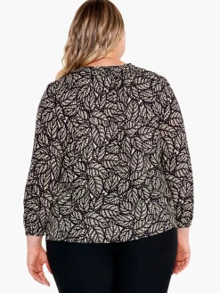Best Sale NIC+ZOE Lacy Leaves Top Black Multi