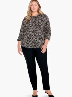Best Sale NIC+ZOE Lacy Leaves Top Black Multi