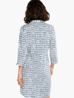 Shop NIC+ZOE Lattice Live In Dress Blue Multi
