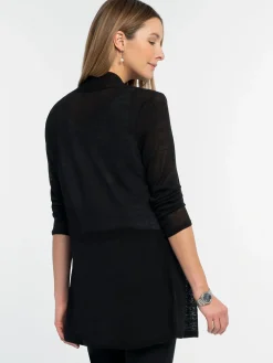 Best NIC+ZOE Lightweight Long Back Of The Chair Cardigan Black Onyx