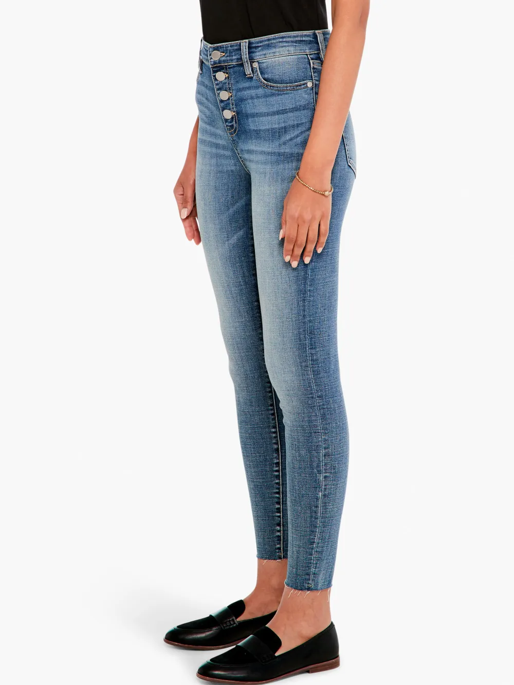 Flash Sale NIC+ZOE Liverpool - Abby Ankle Skinny Exposed Buttons Light Wash