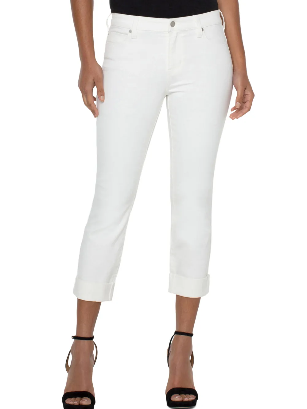 Outlet NIC+ZOE Liverpool - Charlie Crop With Rolled Hem White