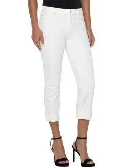 Outlet NIC+ZOE Liverpool - Charlie Crop With Rolled Hem White