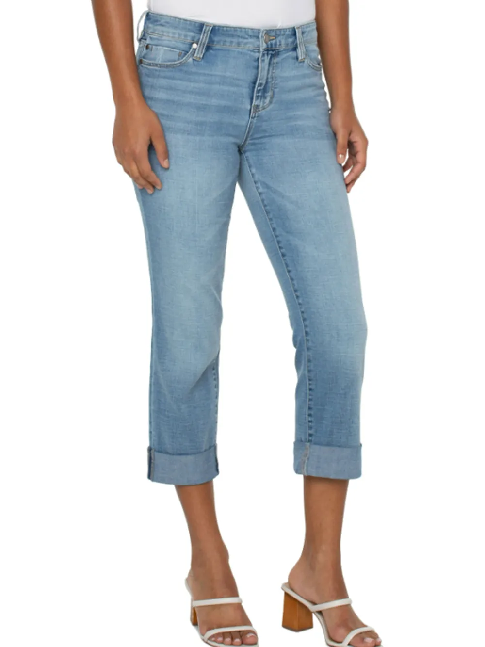Store NIC+ZOE Liverpool - Charlie Crop With Rolled Hem Light Wash