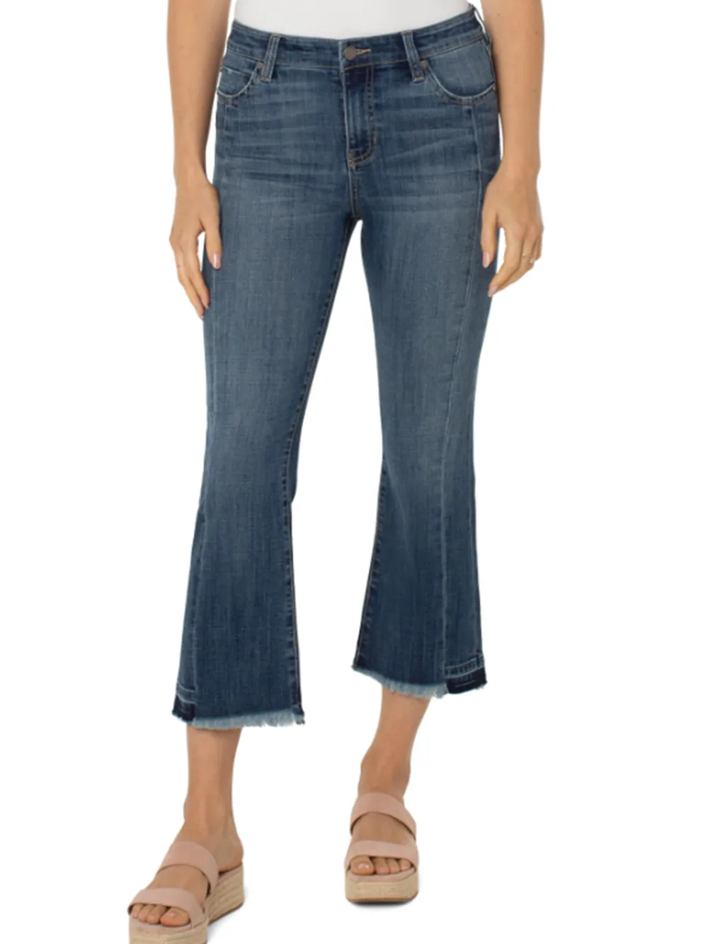Hot NIC+ZOE Liverpool - Hannah Crop Flare Dark Wash