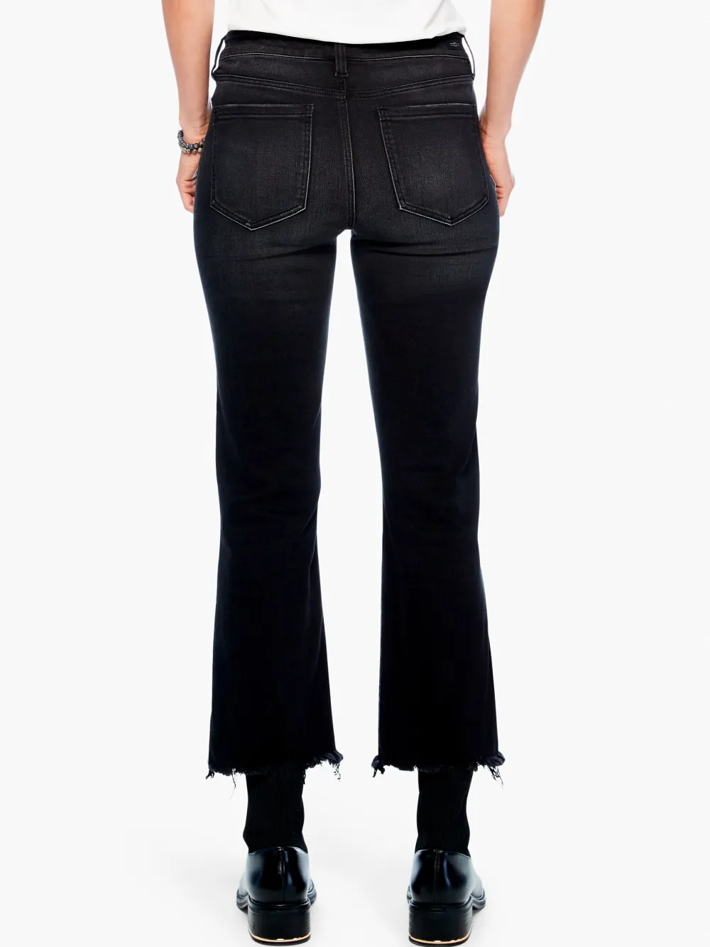 Best Sale NIC+ZOE Liverpool - Hannah Cropped Flare W/ Fray Hem Black Denim