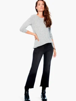 Best Sale NIC+ZOE Liverpool - Hannah Cropped Flare W/ Fray Hem Black Denim